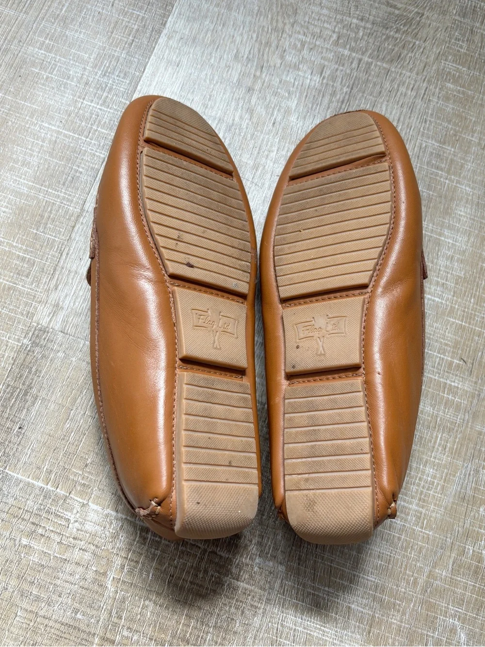 Flag LTD Morgan Leather Penny Loafers Cognac Brown Tan Slip On Shoes Women’s 6.5